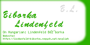 biborka lindenfeld business card